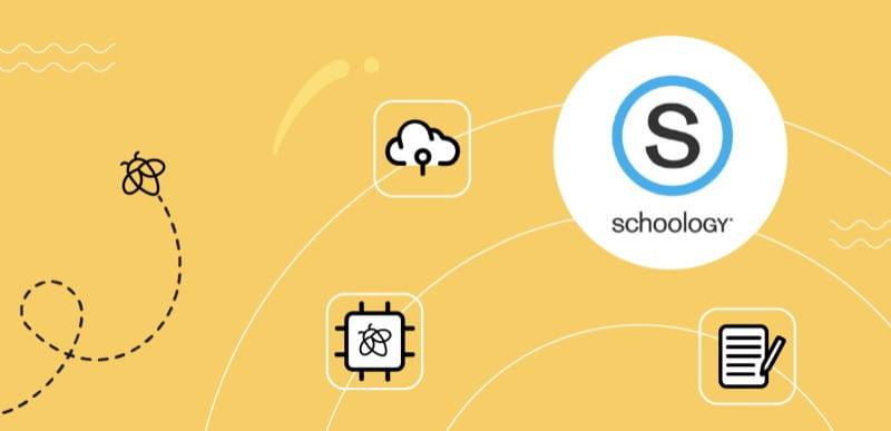 Graphic representation of Lumio's seamless integration with Schoology.