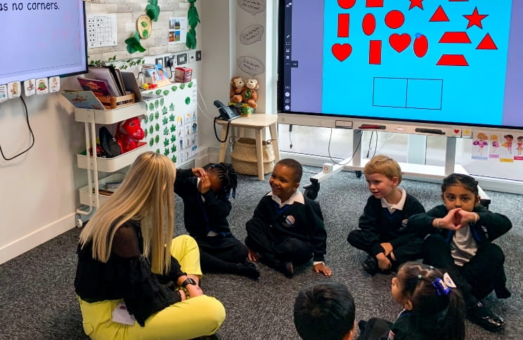 Kids learning in the classroom