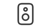 An icon depicting a speaker, indicating audio functionality.